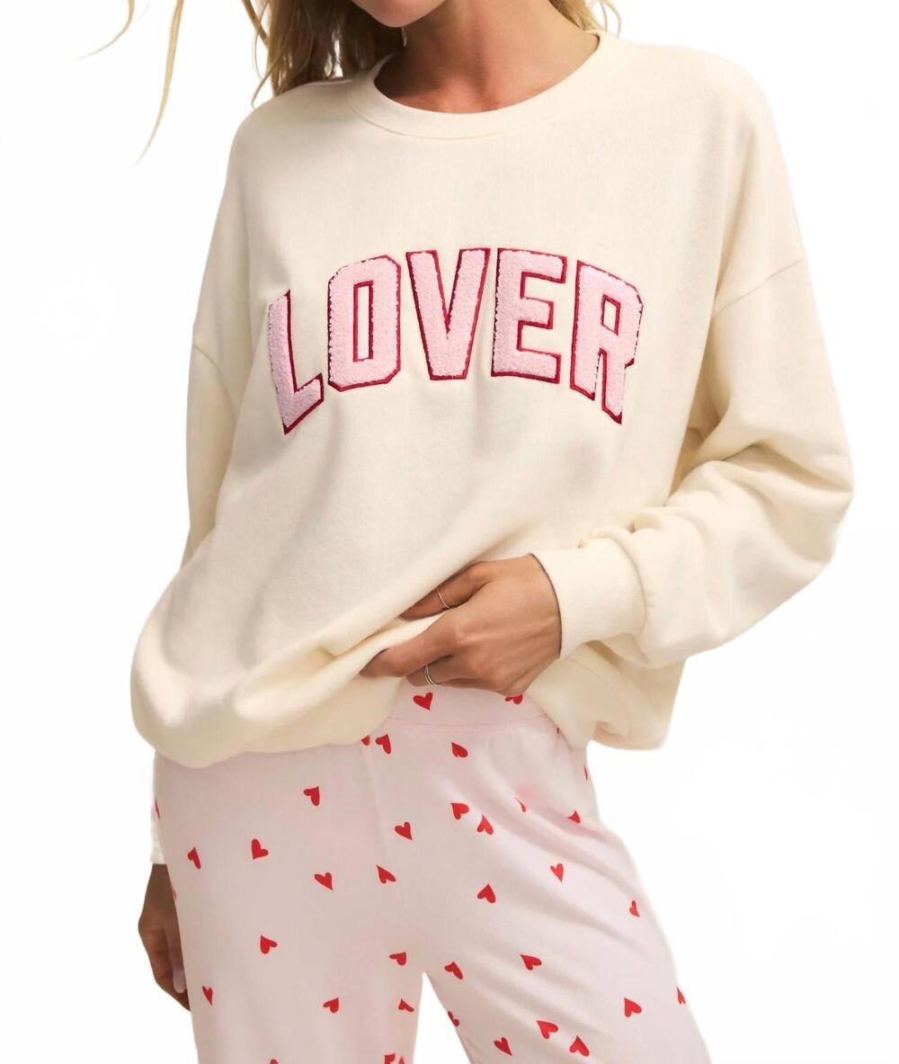 NEW Z SUPPLY oversized lover sweatshirt in vanilla ice